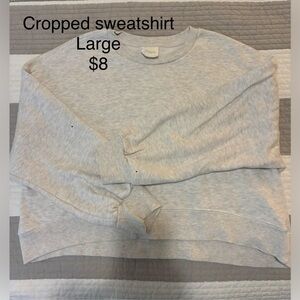 Gray Cropped Sweatshirt - Large